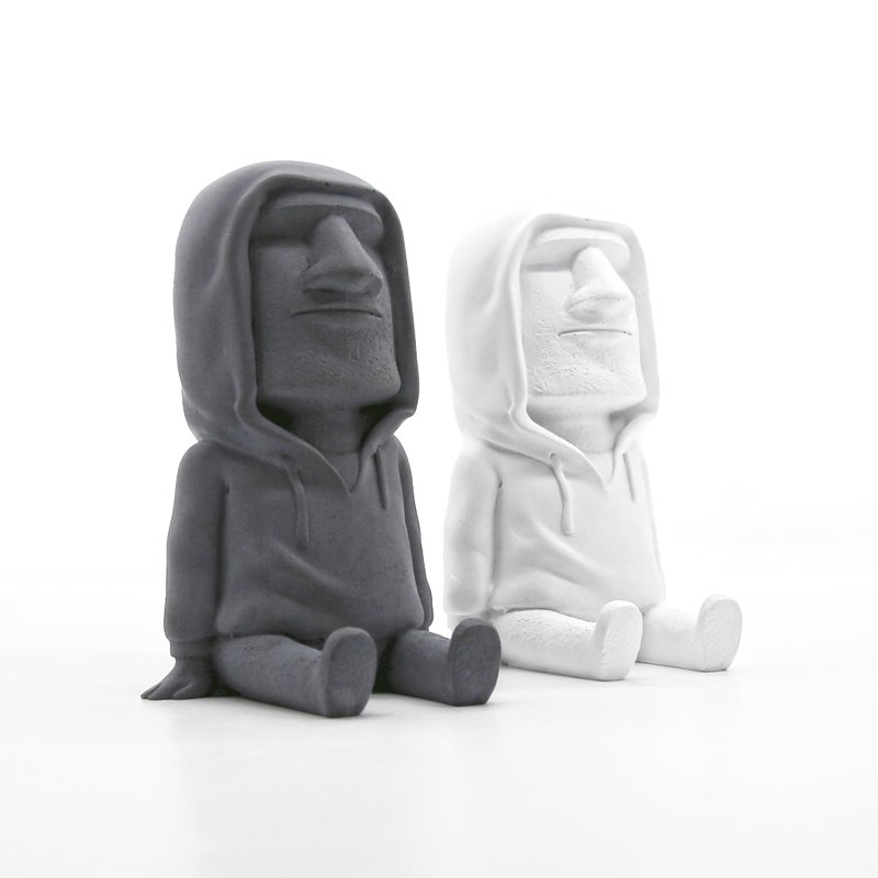 Street Style MOAI I 潮流摩艾 I 扩香石 I 名片座 I 附精油－ - 香薰/精油/线香 - 水泥 灰色