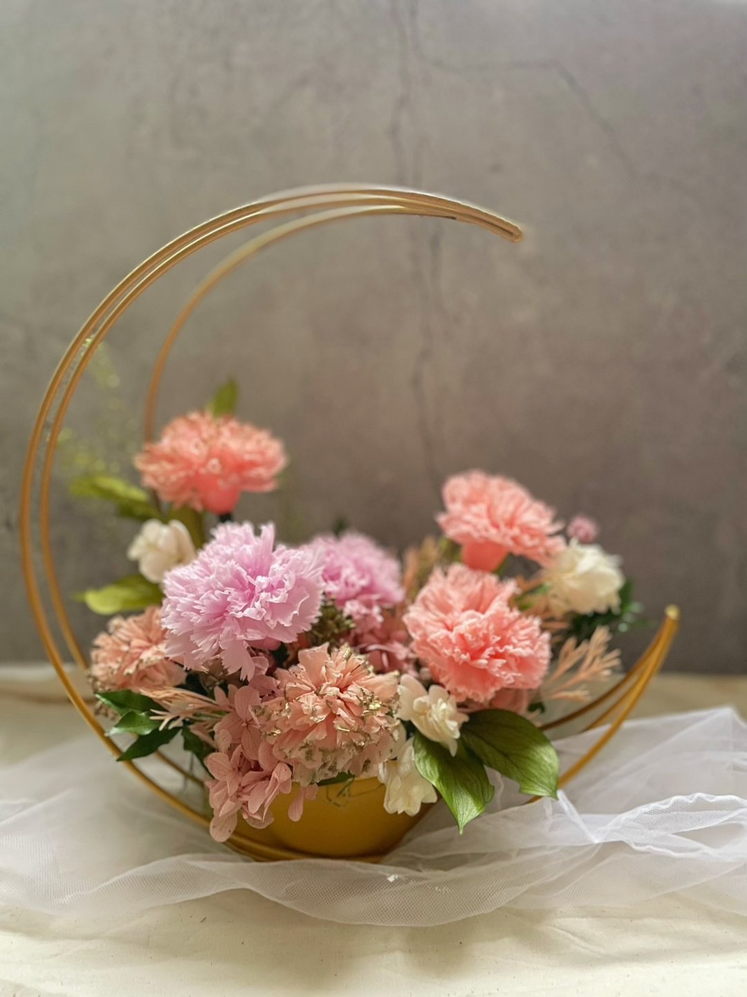 【花诉花艺】康乃馨永生花篮/永生花礼/开幕花礼/升迁花礼 - 干燥花/捧花 - 植物．花 多色