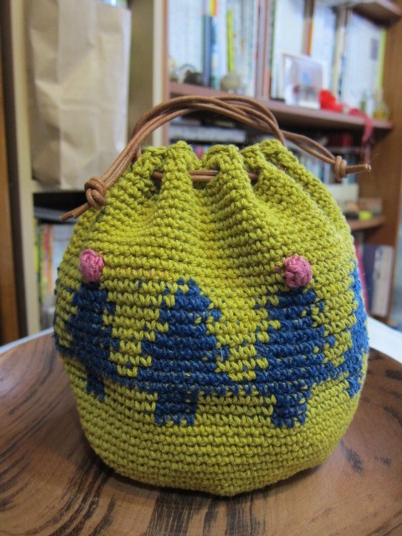 欧莉MINI束口袋 - 手提包/手提袋 - 棉．麻 黄色