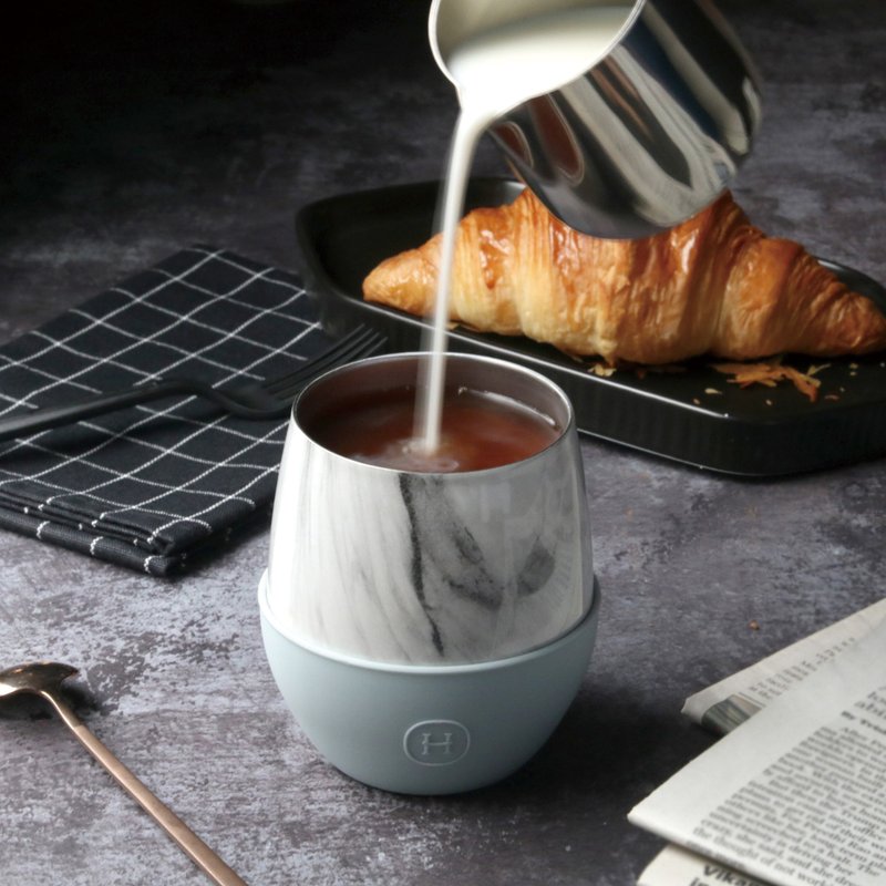 莫兰迪色系 | 美国HYDY双层随行保温杯 | 积云-大理石 240ml - 保温瓶/保温杯 - 不锈钢 灰色