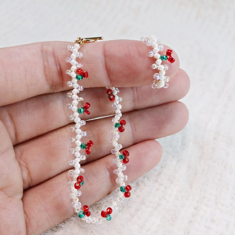 Chantilly香缇奶霜 Afternoon Pâtisserie Jewelry 串珠戒指手链 - 手链/手环 - 玻璃 