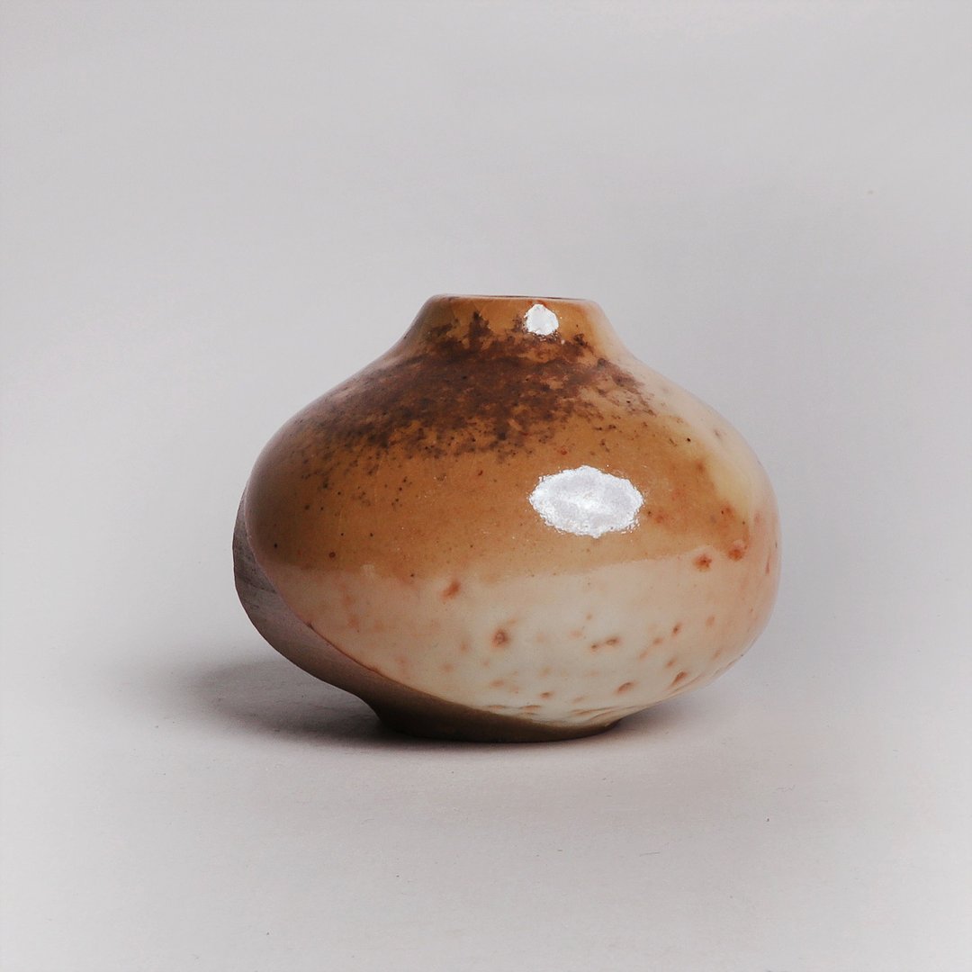 明芽窑 l 手作柴烧志野釉花器 - 花瓶/陶器 - 陶 橘色