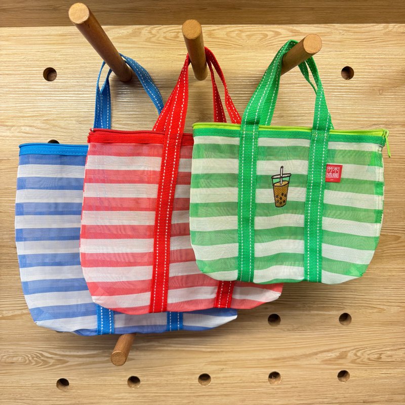 限量珍奶刺绣拉链棉袋2号、3号 - 手提包/手提袋 - 塑料 绿色