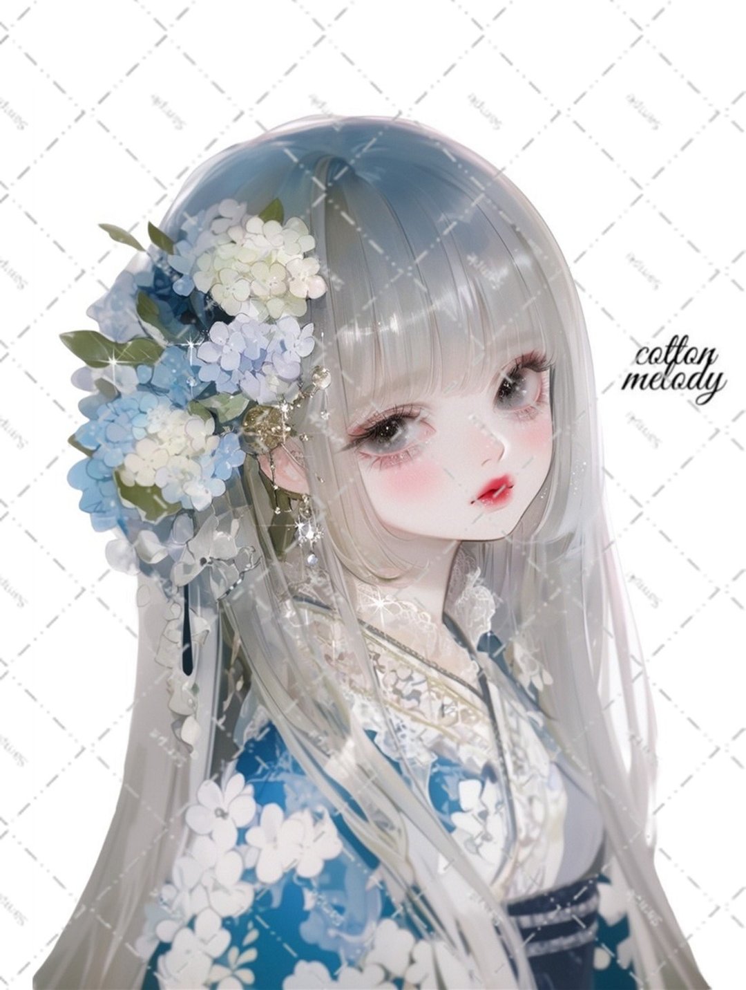 original sticker no.5519 人物贴纸 原创贴纸 人物贴纸 女孩贴纸 原创人物贴纸 - 贴纸 - 纸 