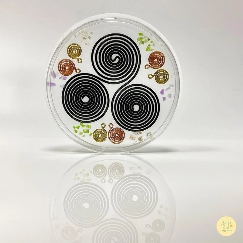 奥刚奈米铜三环杯垫 奥根 奥刚石 能量盘 - 摆饰 - 铜/黄铜 透明