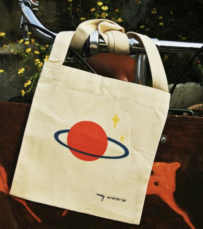 行星文青水洗帆布包 侧背包 and 斜背包  郊游 出门随身 - 侧背包/斜挎包 - 棉．麻 