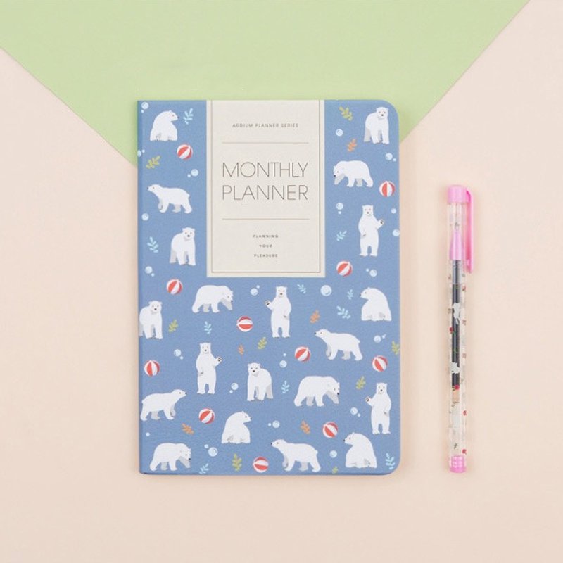 2018 ARDIUM MONTHLY PLANNER 行事历/手帐 - 戏水北极熊 - 笔记本/手帐 - 纸 蓝色