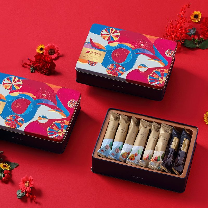 青鸟旅行 | 2024 春节万花盛世综合经典蛋卷礼盒 16入 - 零食/点心 - 新鲜食材 红色