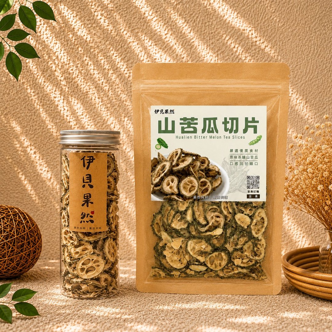 【伊贝果然】元气补给系列 - 花莲野生山苦瓜切片 - 水果干 - 防水材质 