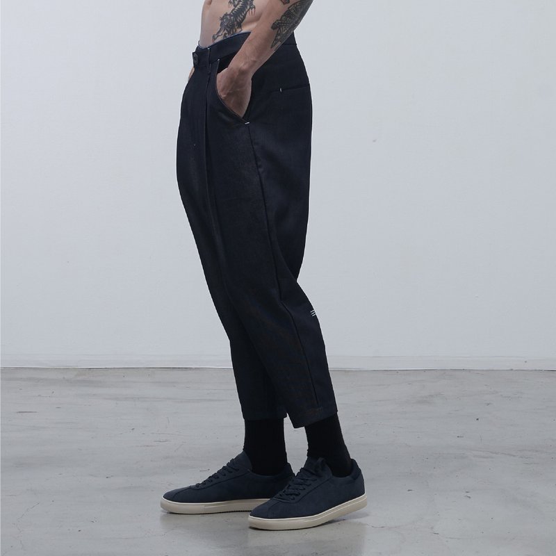 DYCTEAM - Denim Capri Pants - 男士长裤 - 棉．麻 蓝色