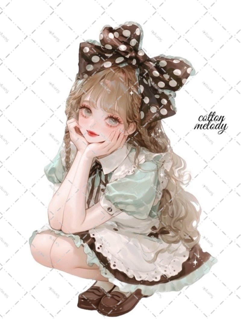 original sticker no.6684 人物贴纸 原创贴纸 人物贴纸 女孩贴纸 原创人物贴纸 - 贴纸 - 纸 
