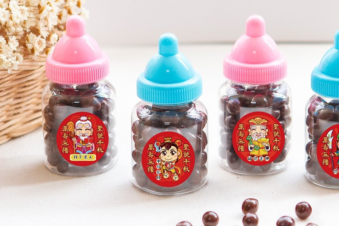 三太子 小奶瓶糖果  米果巧克力  Q版神明祝寿 圣诞千秋 - 零食/点心 - 新鲜食材 多色