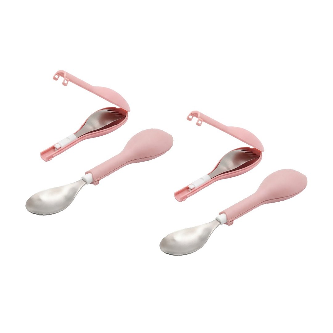 FlipGo翻滚儿童餐具组-两入组(粉、粉) - 儿童餐具/餐盘 - 其他金属 粉红色