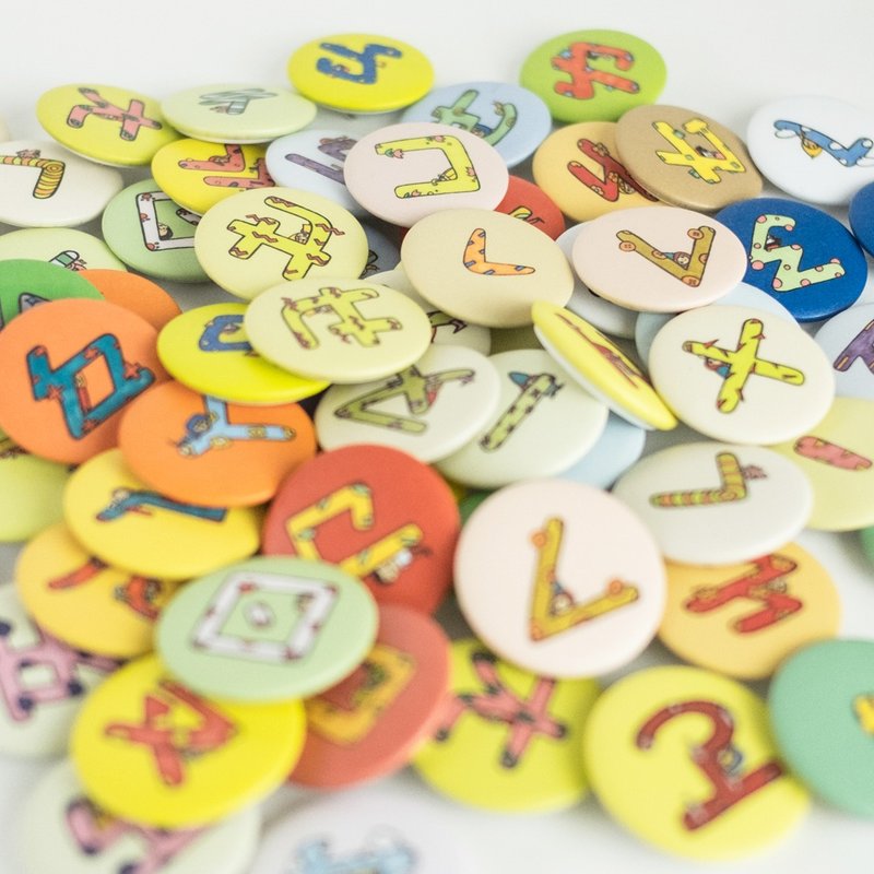 拼字 注音 小徽章 (共41款) - 徽章/别针 - 其他金属 多色