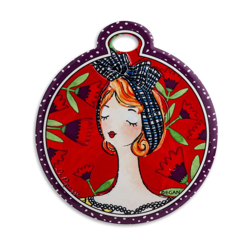 意大利EGAN- 玩偶系列 隔热垫 紫边 17X19CM - 杯垫 - 陶 紫色