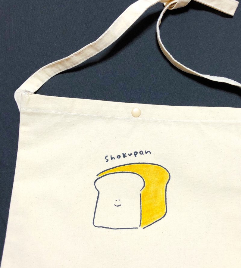 Bread-kun Sakosh - 侧背包/斜挎包 - 棉．麻 白色