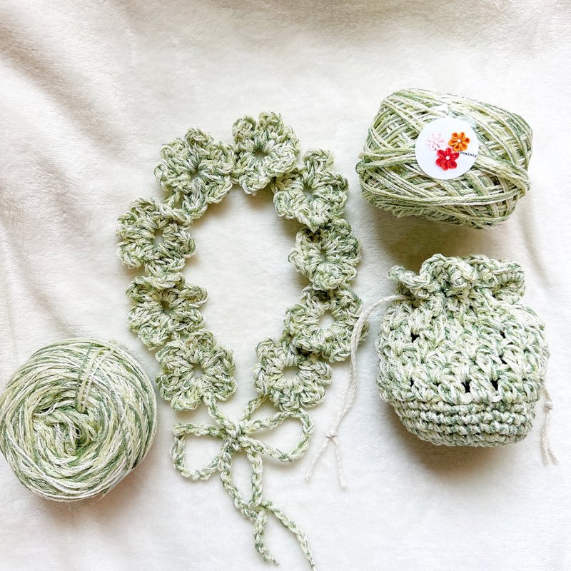 yang_neee 独家特制手混线 超美缤纷闪绿金丝系50g 夏季钩织 - 编织/刺绣/羊毛毡/裁缝 - 聚酯纤维 