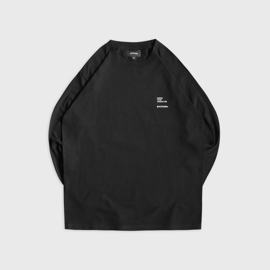 DYCTEAM - slogan long sleeve tee (black) - 中性连帽卫衣/T 恤 - 棉 黑色