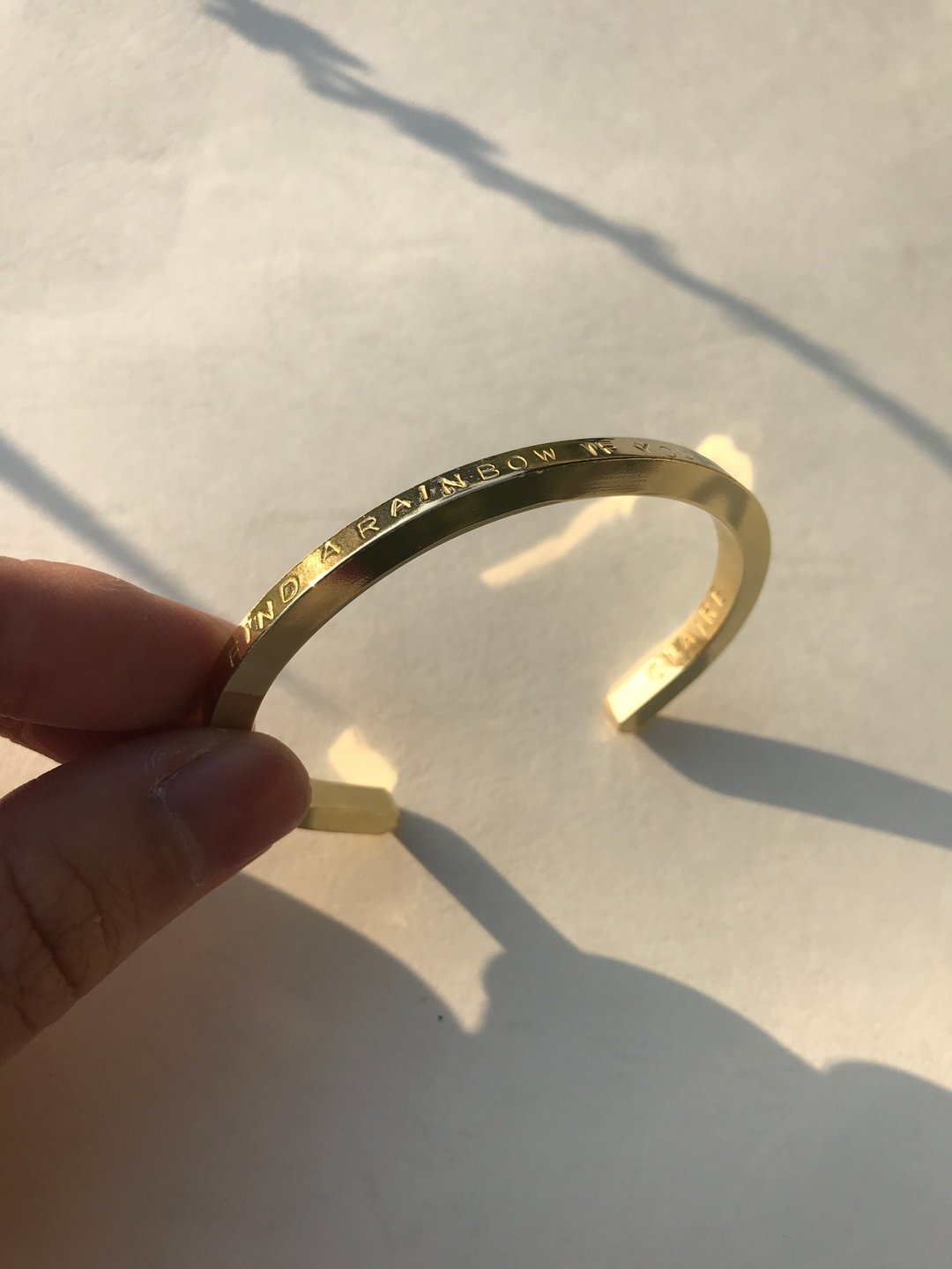 默剧大师卓别林名言/免费定制专属名字/手敲黄铜手环 - 手链/手环 - 铜/黄铜 