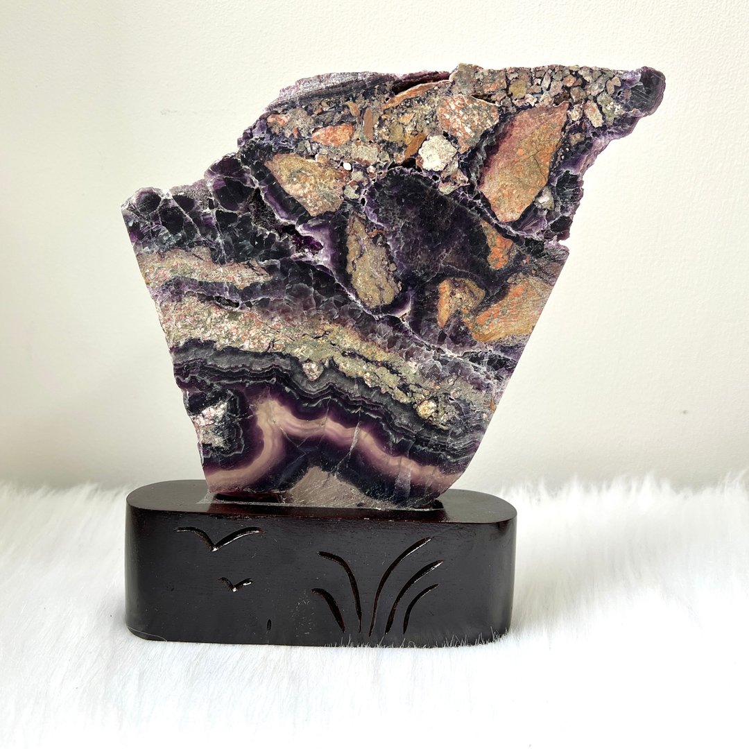 萤石根块连订造底座 | 水晶 | 水晶原石 | 水晶摆件 - 摆饰 - 水晶 多色