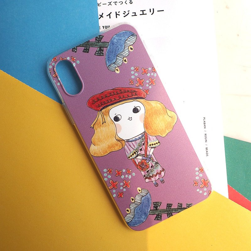 紫色日系包子小姐iPhonex手机壳定制化全包耐摔手机壳原创插画 - 手机壳/手机套 - 塑料 紫色