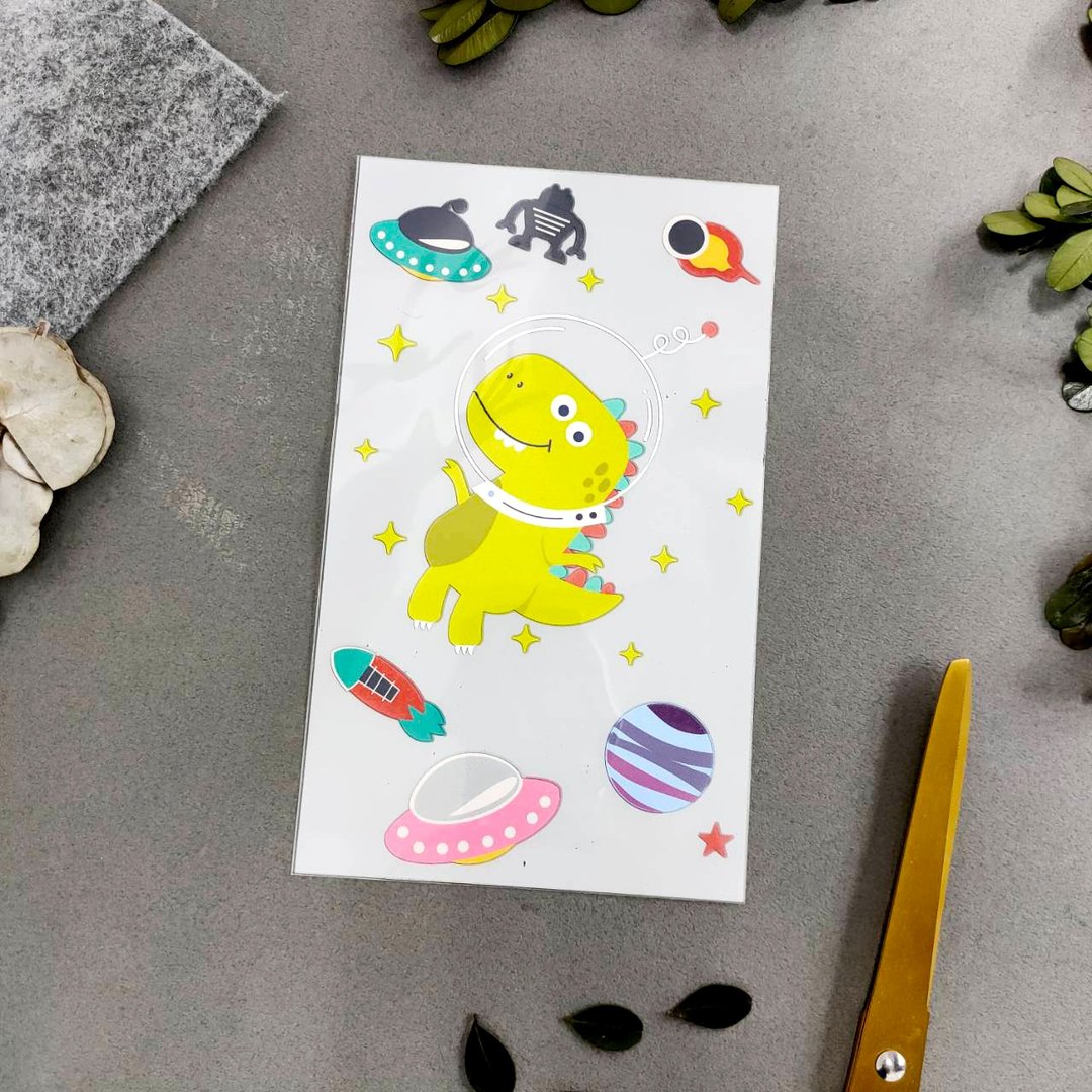 布用烫印贴星球恐龙外太空 熨烫贴纸  | 热转印花贴纸 - 贴纸 - 其他材质 多色