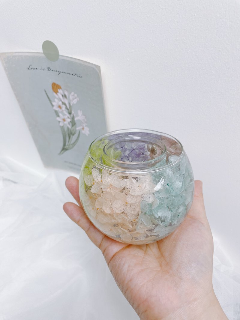 【可定制】 绣球花果冻蜡烛台 + 4 粒手工香氛茶蜡 set - 蜡烛/烛台 - 蜡 