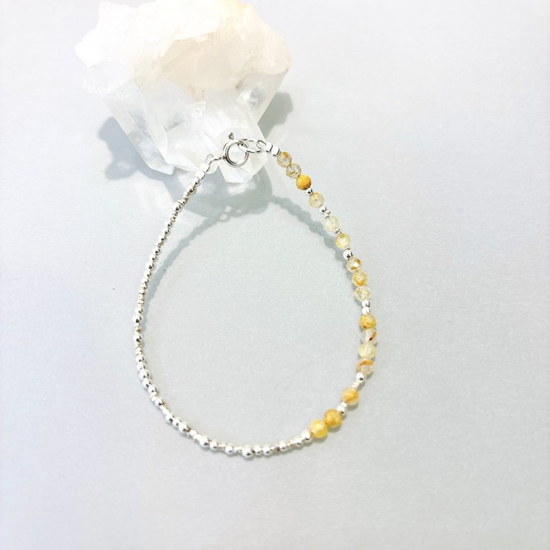 Ops Rutilated Quartz bracelet-银/黄发晶/招财/太阳神经丛/手链 - 手链/手环 - 其他金属 金色