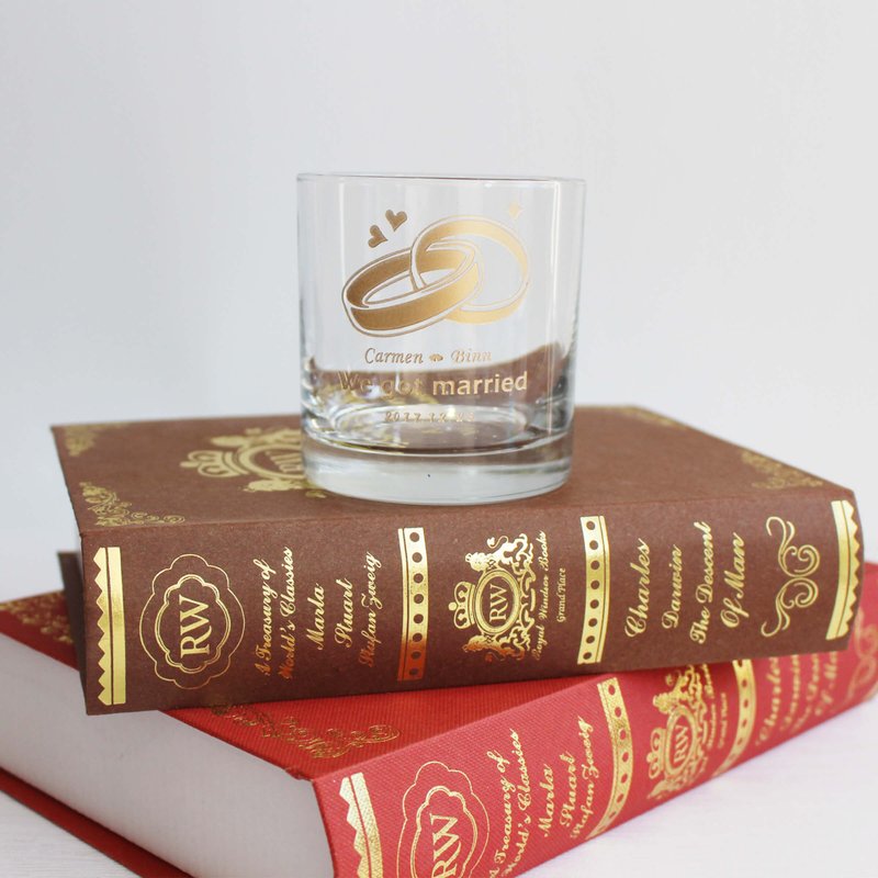 结婚礼物|订制雕刻新婚礼物送新人 威士忌对杯庆祝新婚定制化礼物 - 酒杯/酒器 - 玻璃 