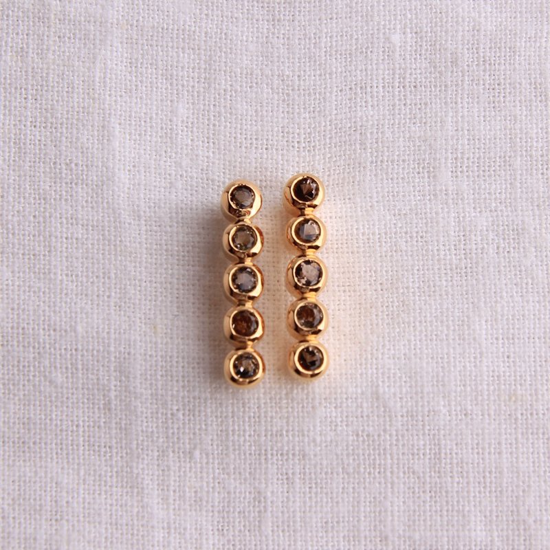 Dark Eyes 耳环 线条感 - 耳环/耳夹 - 纯银 金色