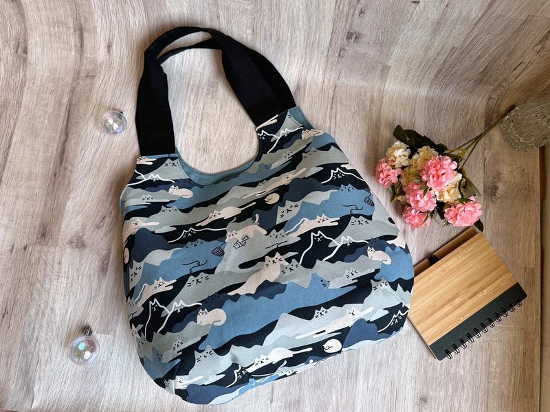 山岚里的猫影 柔软水滴包 肩背 大容量 软布包 - 手提包/手提袋 - 棉．麻 多色