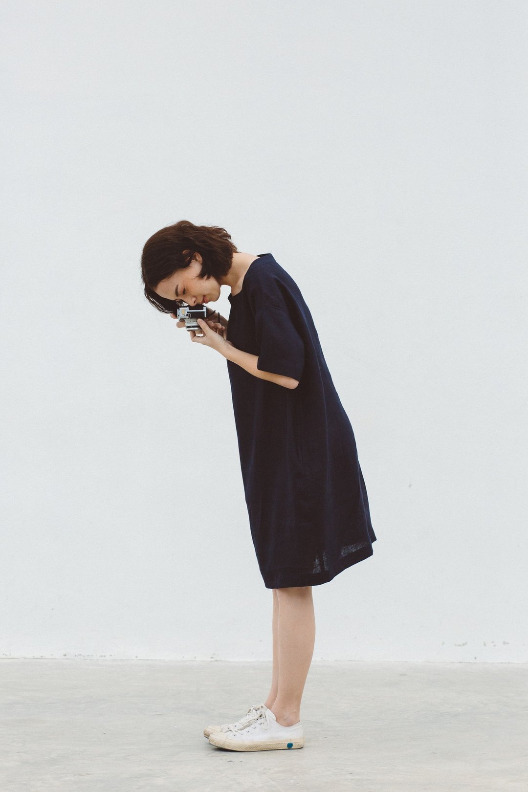 Sun-kissed Loose Dress in Navy - 洋装/连衣裙 - 棉 蓝色