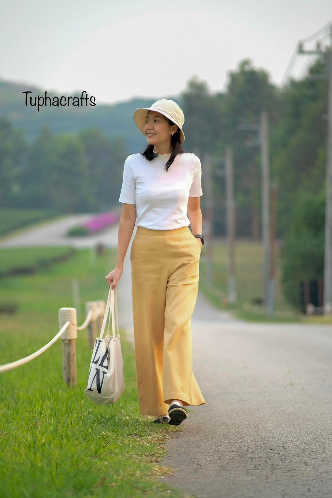 Wide Leg Pant Natural Hemp cotton - 女装上衣 - 棉．麻 多色