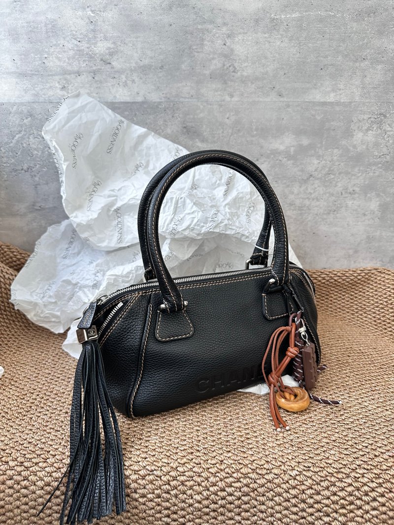 中古包 Chanel 香奈儿 骰仔流苏Hobo包 - 手提包/手提袋 - 真皮 黑色