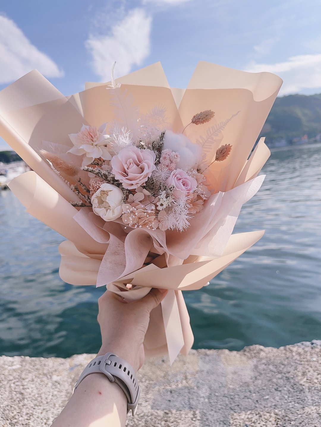 柔雾粉系 永生花束 不凋花 花礼 毕业礼物 毕业花束 花束 永生花 - 干燥花/捧花 - 植物．花 粉红色