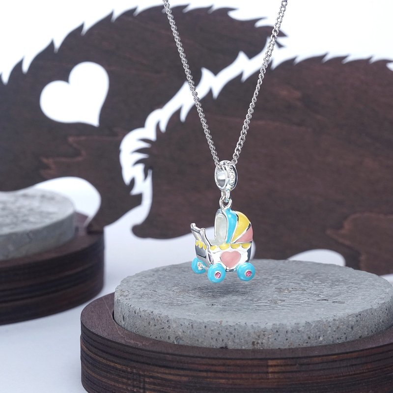 lian crystal rhinestone x Adorns 925纯银吊咀系列 - BB车吊咀 - 吊饰 - 纯银 粉红色