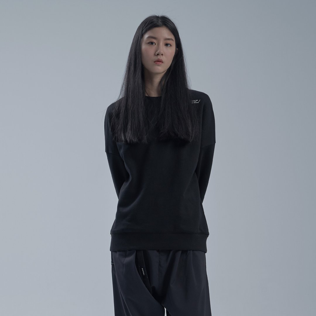 DYCTEAM - SISYPHUS / Simple sweatshirt - 女装上衣 - 棉 黑色