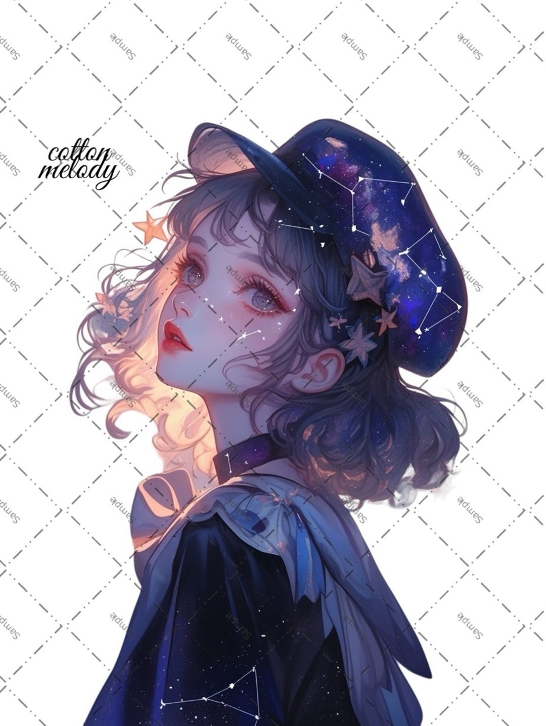 original sticker no.1827 人物贴纸 原创贴纸 原创人物贴纸 装饰贴纸 cotton melody - 贴纸 - 纸 