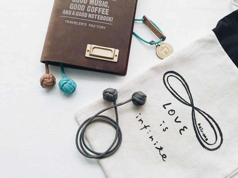 hairmo。手帐/书籍专用结绳书签-单球30cm(TN/HOBO/日记) - 笔记本/手帐 - 真皮 多色