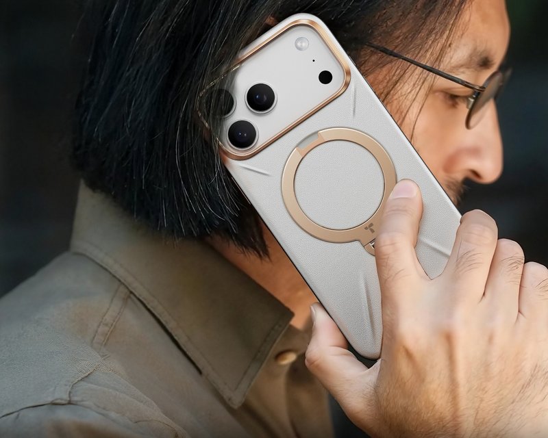 【iPhone 17系列】TORRAS Ostand Spin VegSkin 相机键支架皮革壳 - 手机壳/手机套 - 其他材质 多色