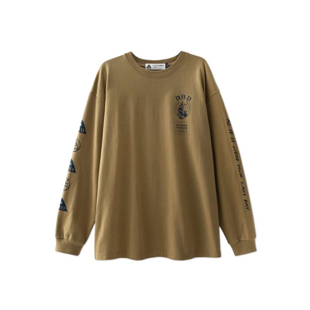POLeR X Filter017 D.B.D Logo Long Sleeves Tee 重磅长Tee / 棕 - 男装上衣/T 恤 - 其他材质 卡其色