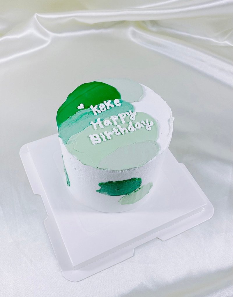 绿色色块 生日蛋糕 定制化 造型 卡通 手绘 满周岁 4 6 8寸 宅配 - 蛋糕/甜点 - 新鲜食材 绿色