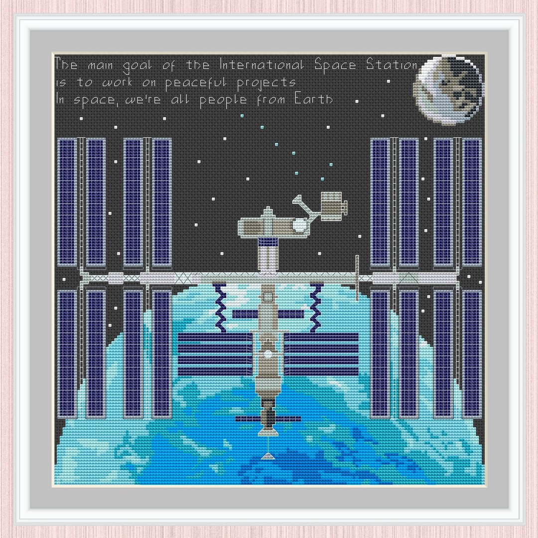ISS Cross Stitch Pattern | International Space Station | Space Station | Orbiter - 手工艺教程/工具书 - 其他材质 