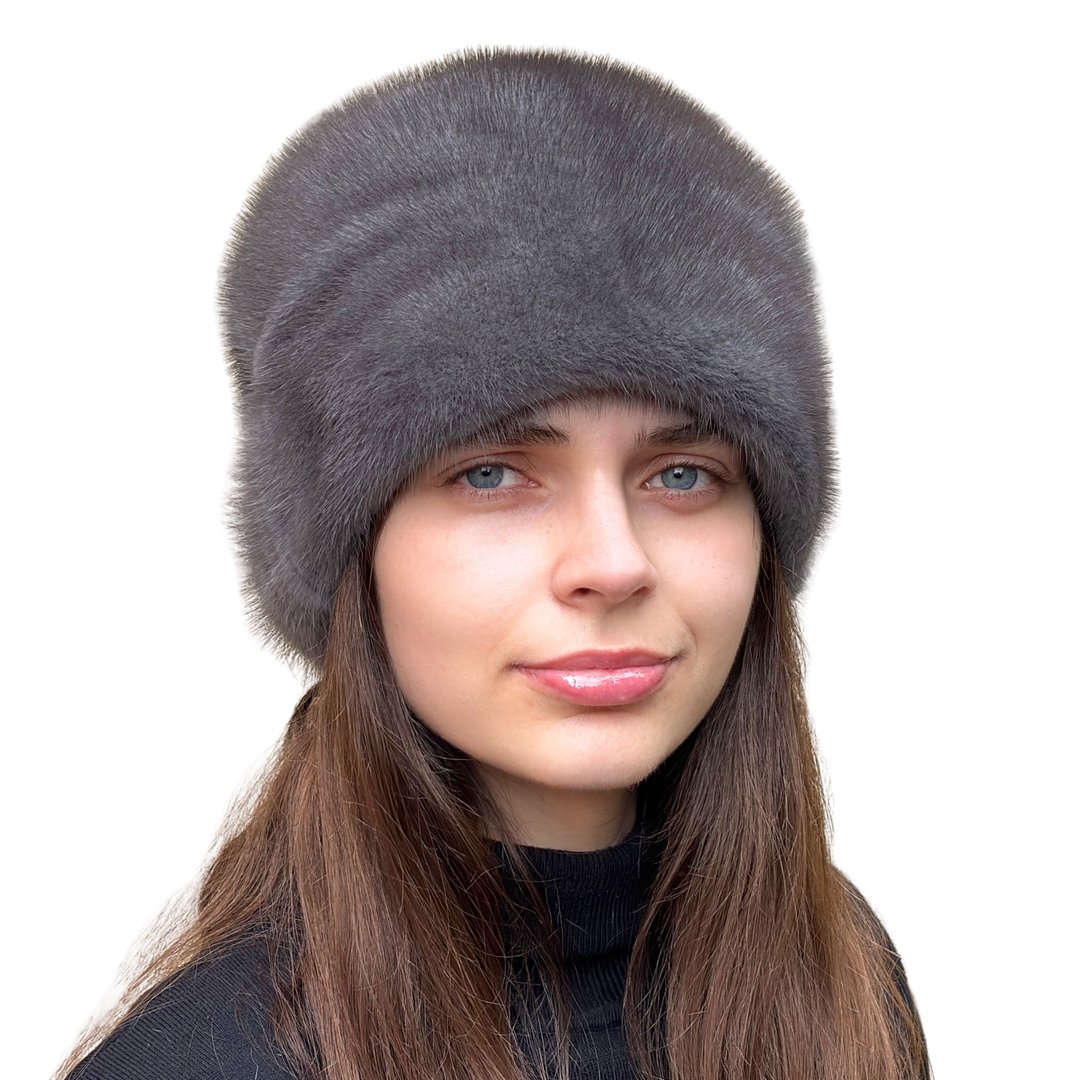 真毛皮帽 女士 奢华冬季貂皮帽 库班卡风格 手工制作 - 帽子 - 其他材质 多色