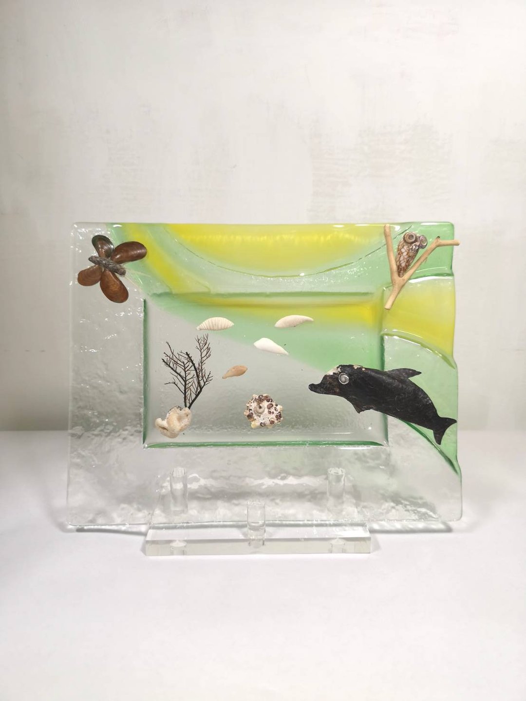 -海天一线- 贝壳艺术品 手作礼品 装饰画框 摆饰 立体画框 - 摆饰 - 琉璃 透明