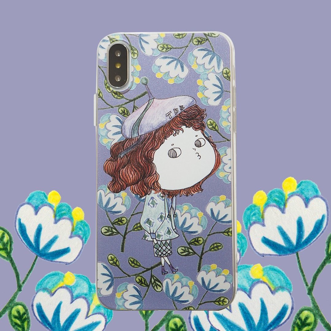 我喜欢的插画手机壳小画家复古套装包子小姐限量版手机壳全包紫蓝 - 手机壳/手机套 - 塑料 紫色
