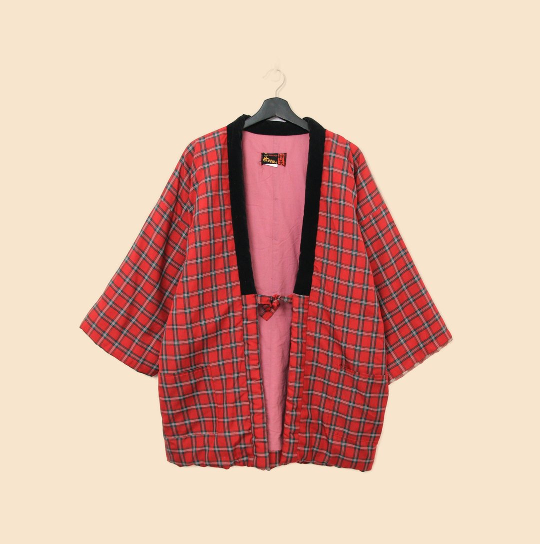 Back to Green-日本带回袢天-06内里粉 经典红格纹 /vintage - 居家服/睡衣 - 棉 