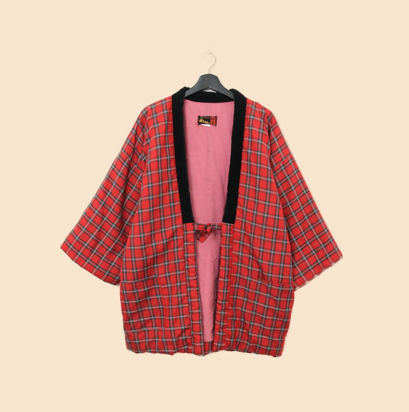 Back to Green-日本带回袢天-06内里粉 经典红格纹 /vintage - 居家服/睡衣 - 棉 