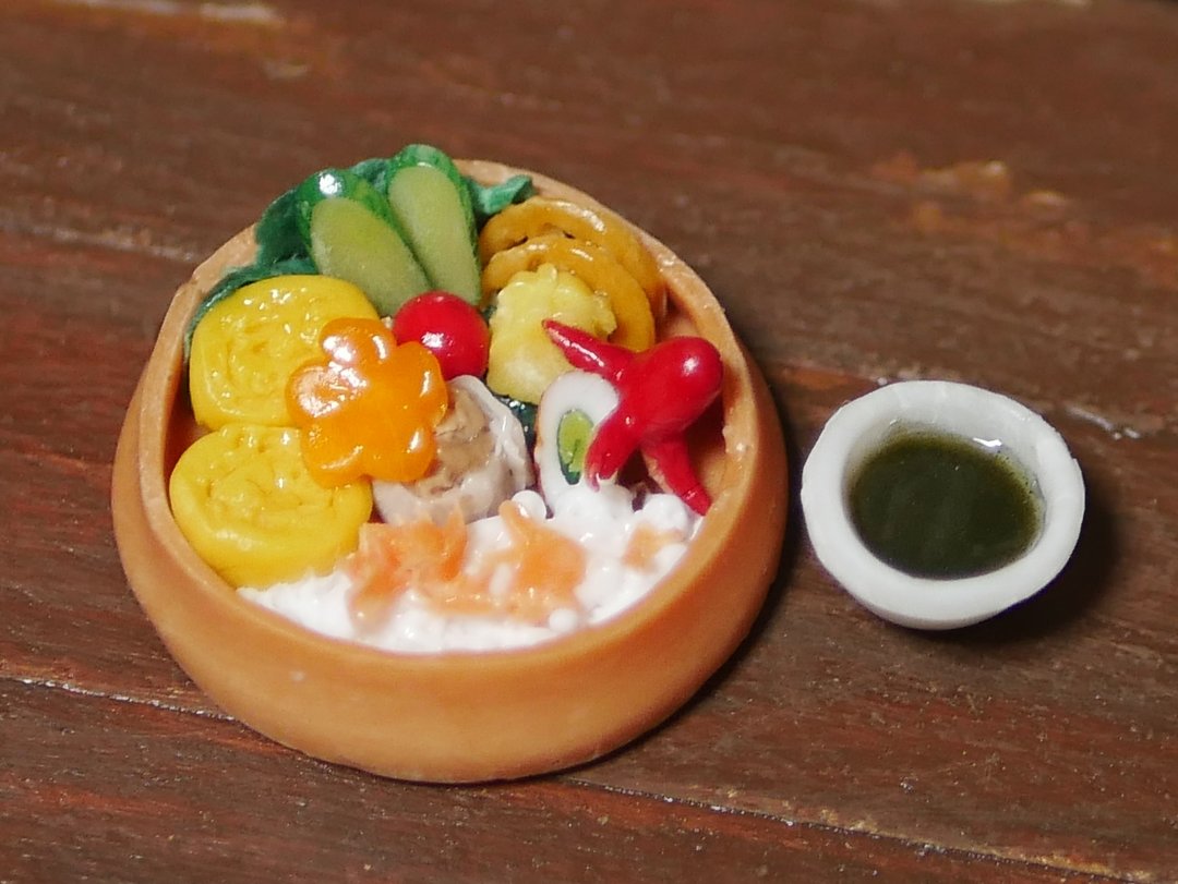 迷你日式便当盒 - 摆饰 - 粘土 多色