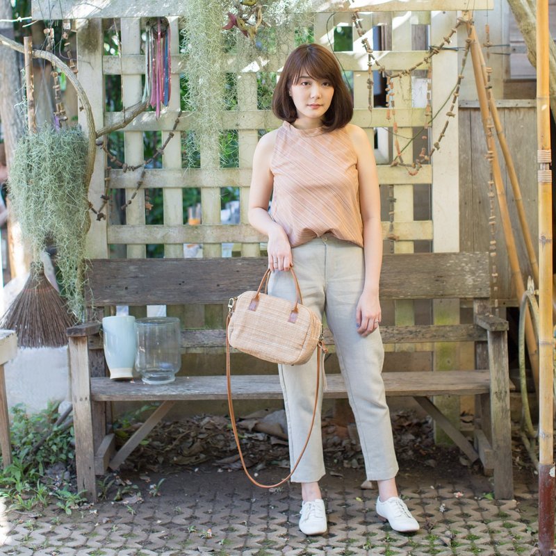 Cross Body Mini Sport Bags  Botanical Dyed Cotton Natural-Tan Color - 侧背包/斜挎包 - 纸 